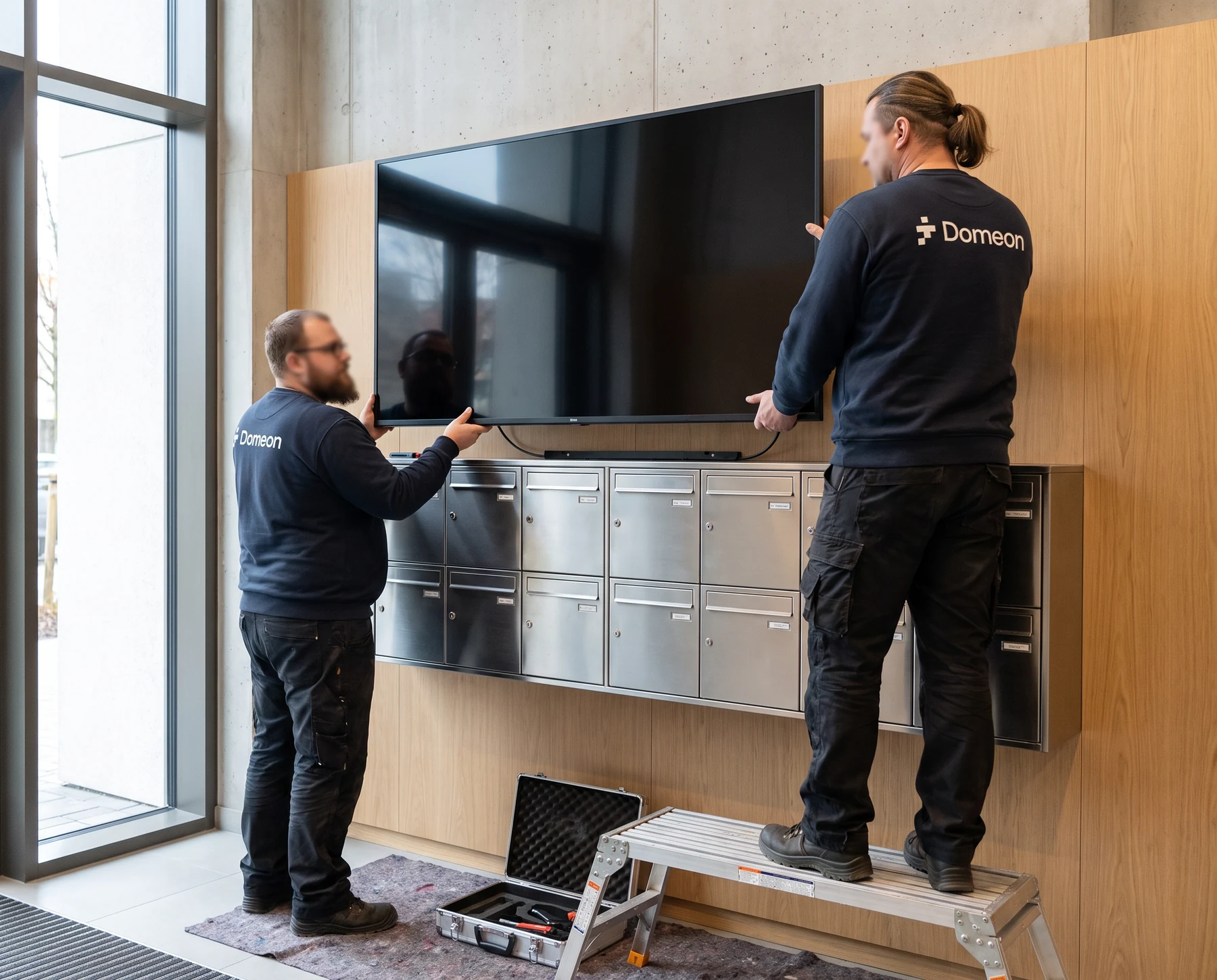 Instalace obrazovky DOMEON ve vstupní hale